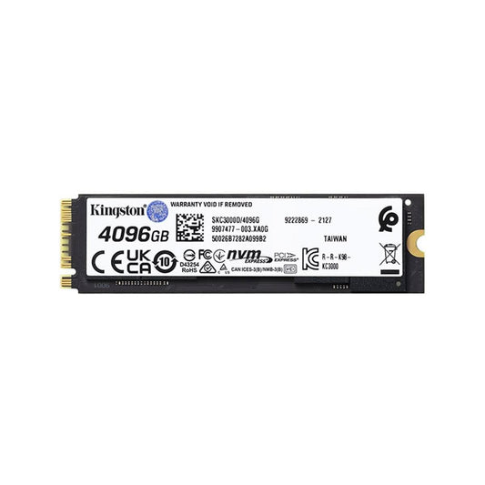 KINGSTON KC3000 PCIE 4.0 NVME M.2 SSD - HIGH-PERFORMANCE STORAGE FOR DESKTOP AND LAPTOP PCS -SKC3000D/4096G, 7,000MB/S READ, 7,000MB/S WRITE, BLACK