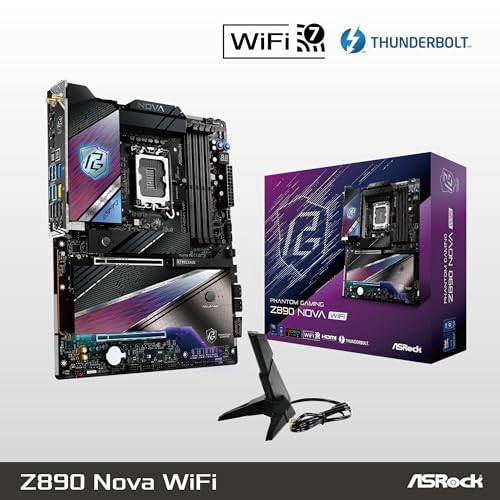 ASRock Intel Core Ultra Z890 Nova WiFi 7 Phantom Gaming ATX Motherboard