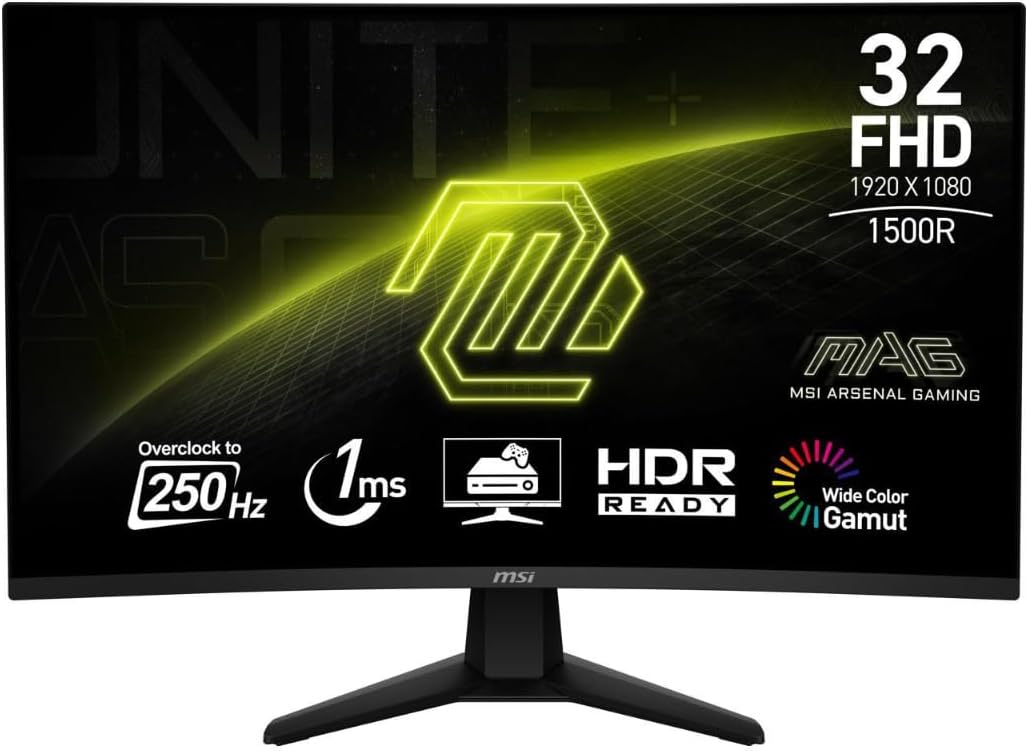 MSI MAG 32C6X 31.5-INCH 1920 X 1080 (FHD) COMPUTER MONITOR