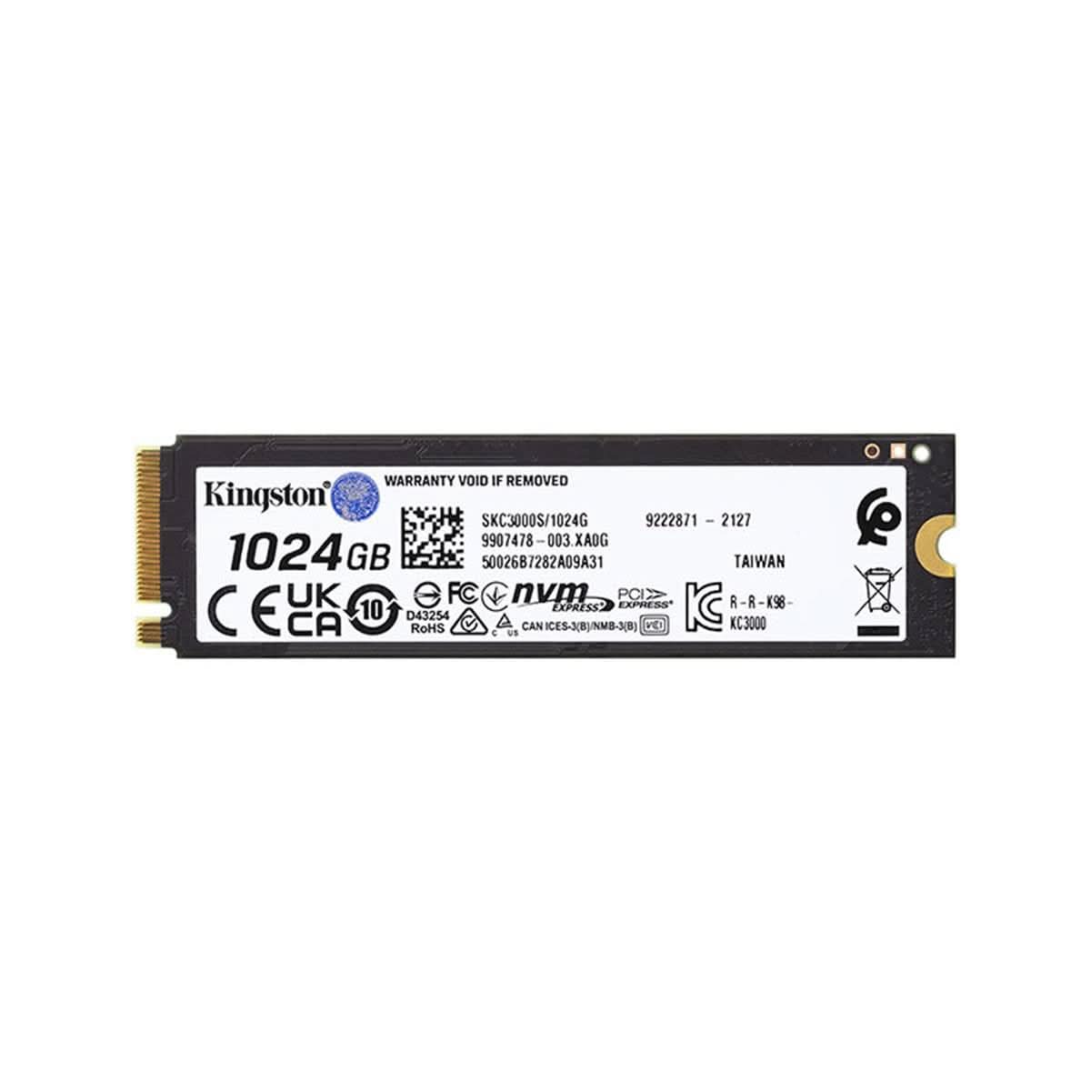 KINGSTON KC3000 PCIE 4.0 NVME M.2 SSD - HIGH-PERFORMANCE STORAGE FOR DESKTOP AND LAPTOP PCS -SKC3000S/1024G, 7,000MB/S READ, 3,900MB/S WRITE, BLACK