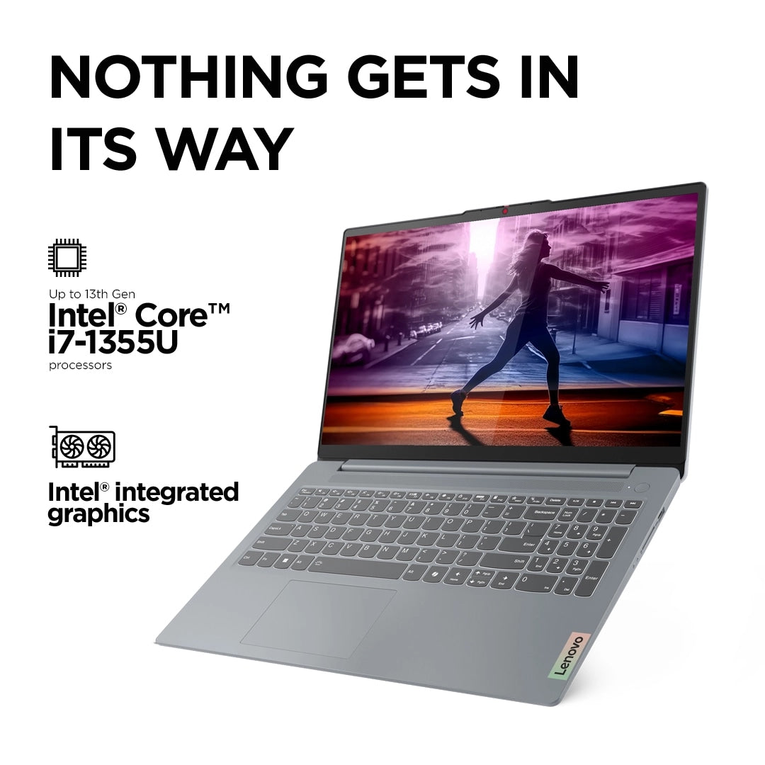 Lenovo IdeaPad Slim 3i 13th Gen,  i3-1315U 8 GB LPDDR5 512 GB SSD 250 nits, 60 Hz, Narrow Bezel Integrated Intel UHD Graphics Windows 11 Home MS Office Home 2024 82X700G4IN (Arctic Grey)