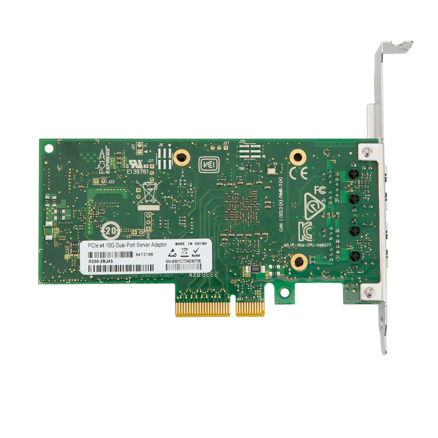 S-Tech PCIe 10GbE Dual Port RJ45 Ethernet Network Card – Intel X550