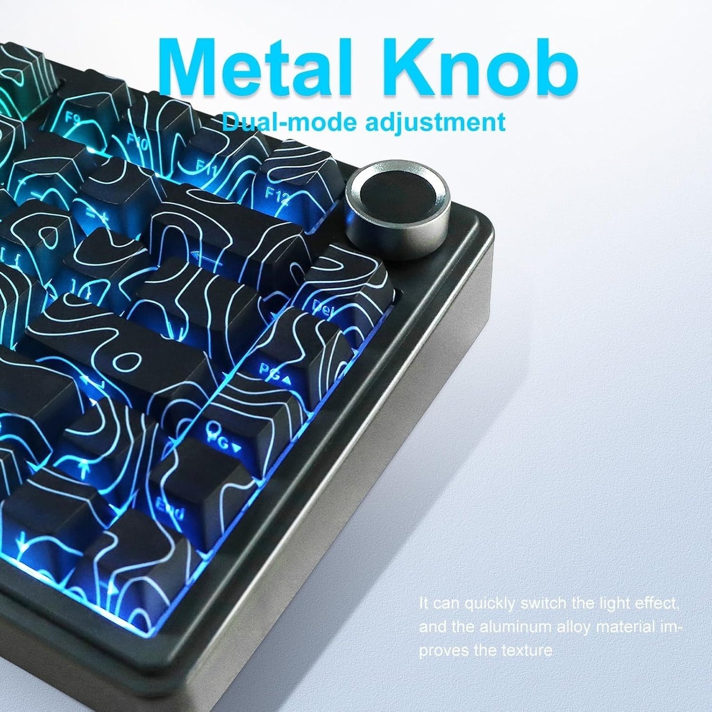 AULA F75 75% Side Engraved Tri Mode TKL 80 Keys Wireless Mechanical Gaming Keyboard With Knob | 4000mAh Battery, South-Facing RGB Backlit Pre-Lubed Hot Swappable | Black Contour - Star Vector Switches
