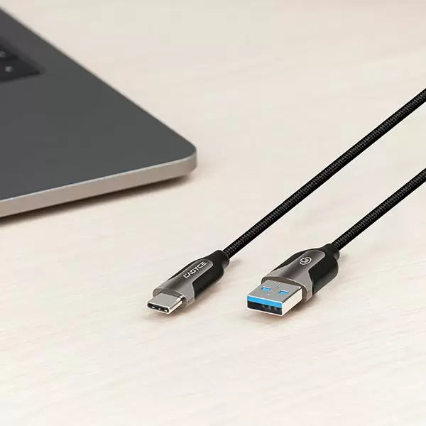 Cadyce CADMiUM Premium Braided USB-C to USB-A Sync and Charge Cable (1M)