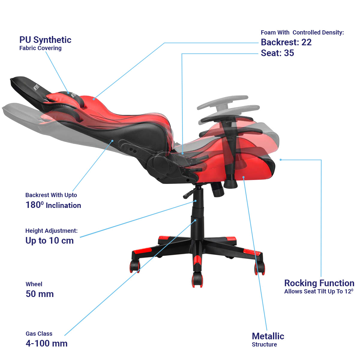 ANT ESPORTS CHAIR 9077 - BLACK & RED