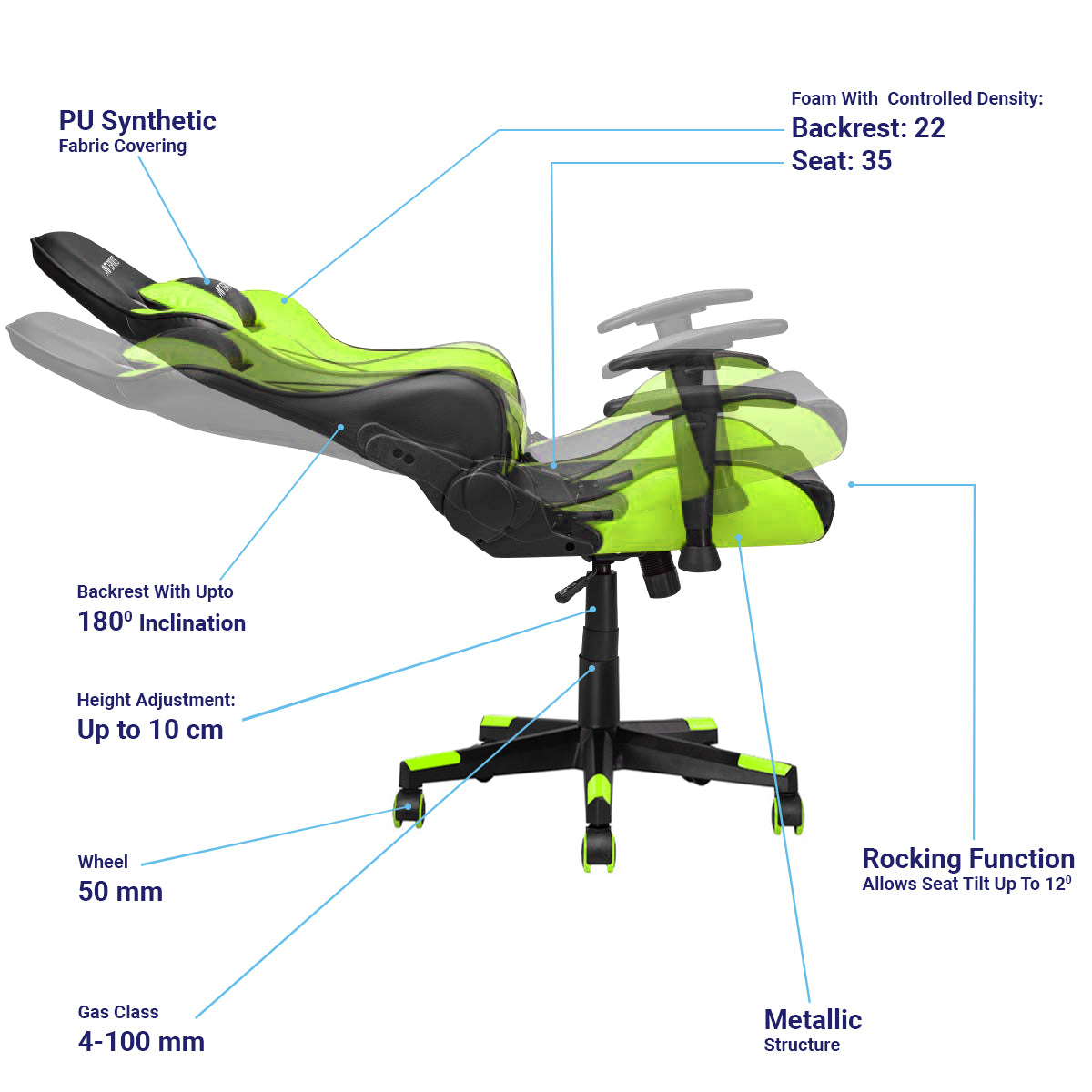 ANT ESPORTS Chair 9077 - Black & Green