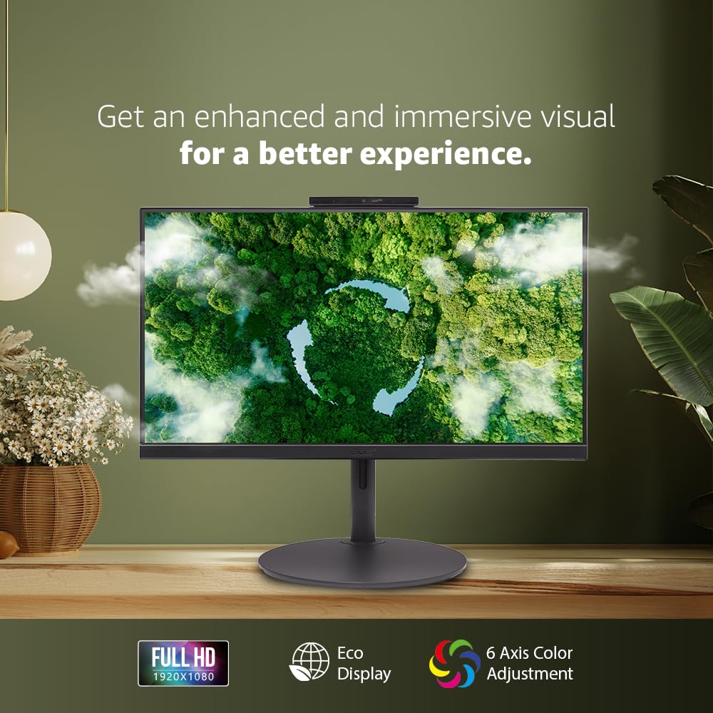 Acer B227Q D4 21.5 Inch IPS Full HD Backlit LED LCD Monitor I Full HD Adjustable Webcam