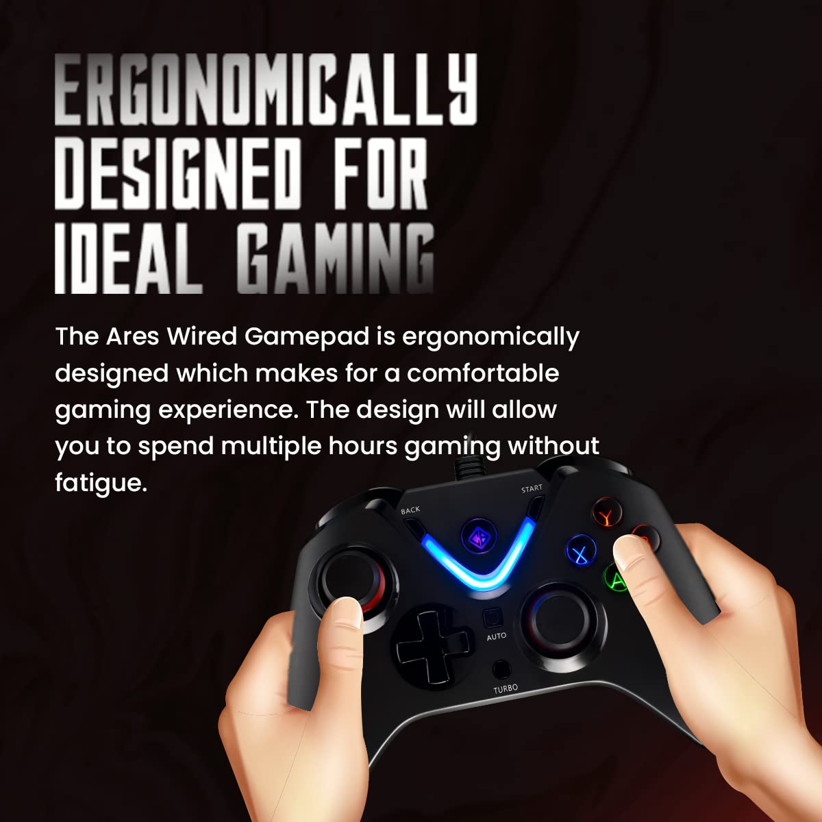 COSMIC BYTE ARES WIRED (BLACK) GAMEPAD
