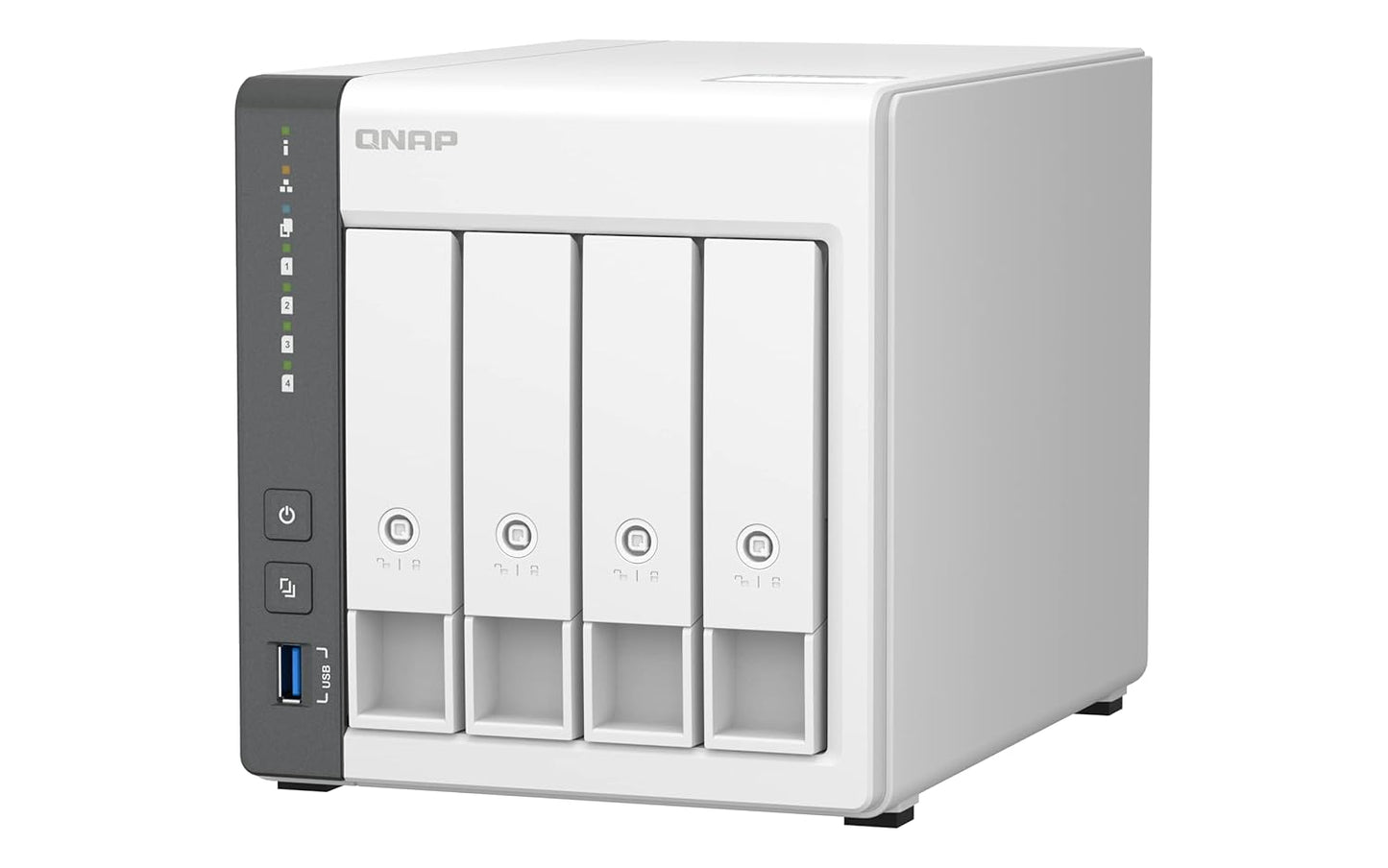 QNAP TS-433-4G 4 BAY NAS WITH QUAD-CORE PROCESSOR, 4 GB DDR4 RAM AND 2.5GBE + GBE LAN NETWORK (DISKLESS) WHITE