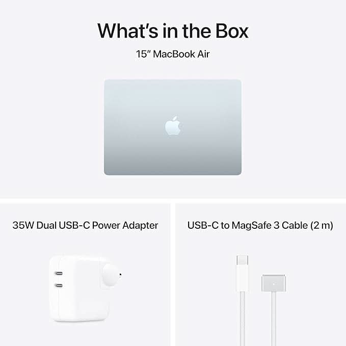 Apple 15-inch MacBook Air M5 chip with 10 core CPU and 10 core GPU, 24GB, 1TB SSD - Sky Blue