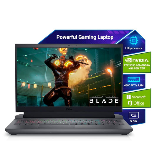 Dell Gaming G15-5530, Intel Core i5 13th Gen-13450HX, NVIDIA GeForce RTX 3050-6GB, 16GB RAM, 512GB SSD, FHD 250nits 15.6"/39.62cm, 120Hz, Windows11, MSOffice 2021,Dark Shadow Gray,2.65Kg Gaming Laptop