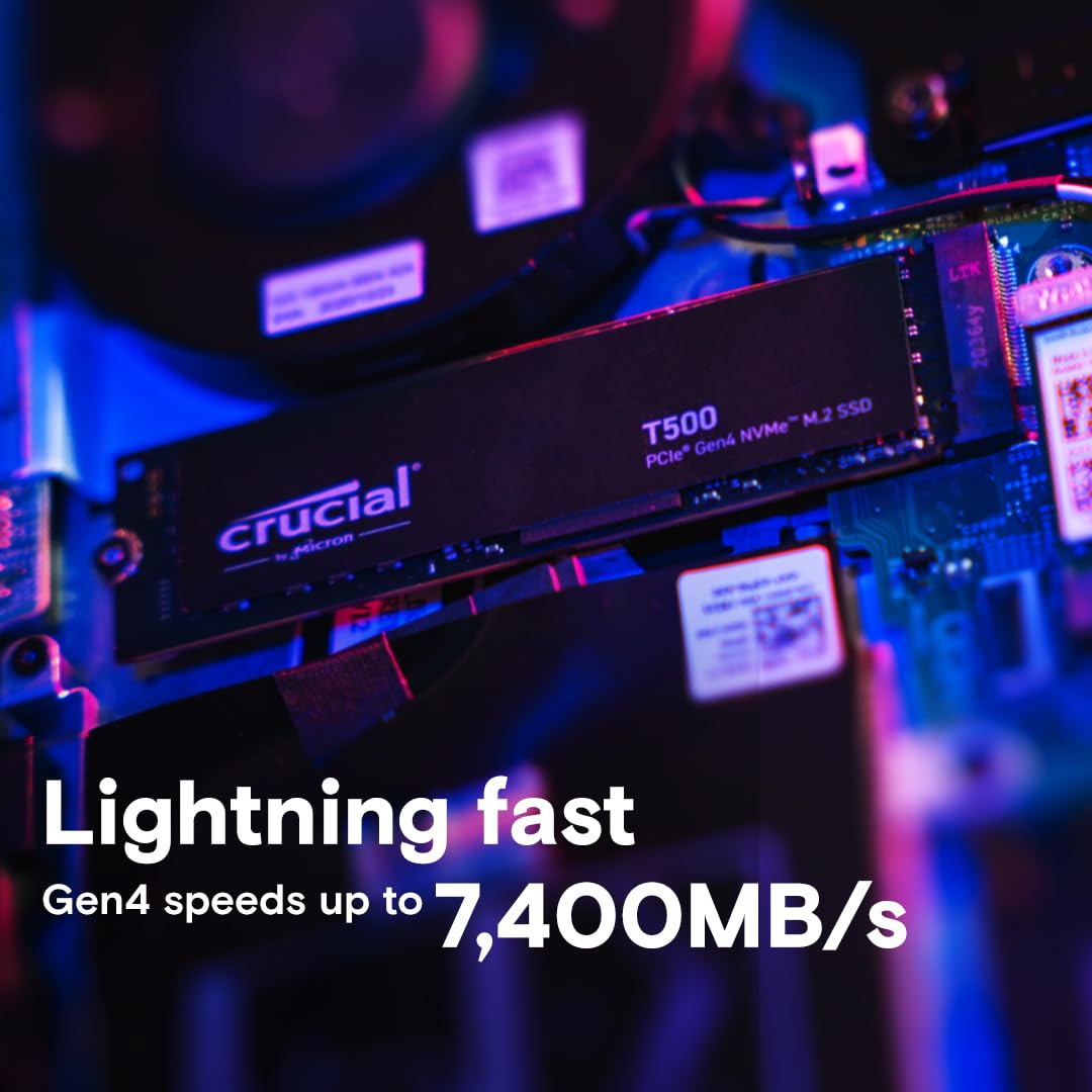 Crucial T500 4TB PCIe Gen4 NVMe M.2 SSD CT4000T500SSD3