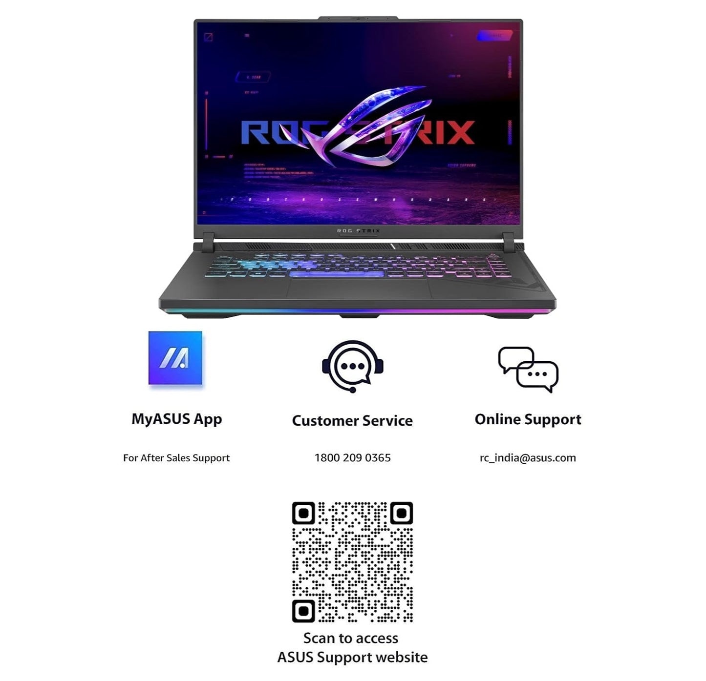 ASUS 2023- STRIX G16 G614JU-N3200WS [CI7-13650HX 13TH GEN/16GB/1TB SSD/WIN11 HOME+MSO/16.0 INCH/6GB-RTX4050 GRAPHICS /1 YEAR(S)/GREY]
