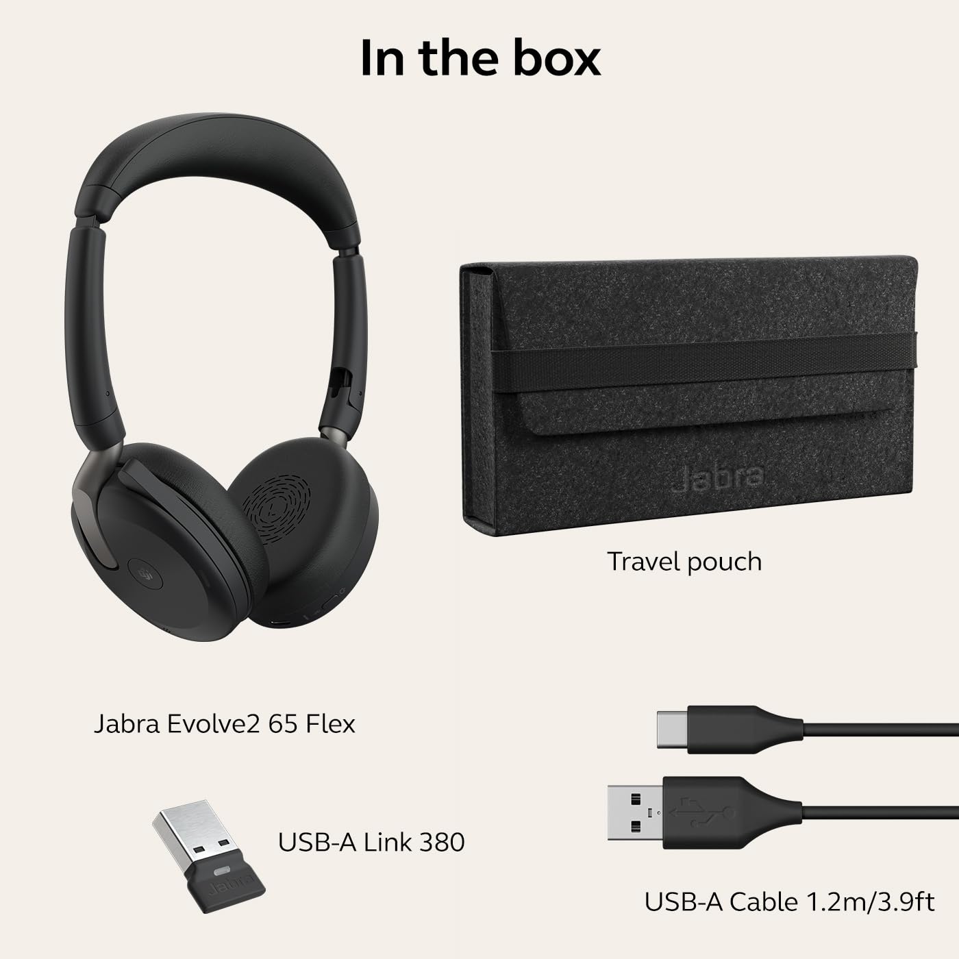 Jabra Evolve2 65 Flex Link 380A MS Stereo ANC Wireless Headset