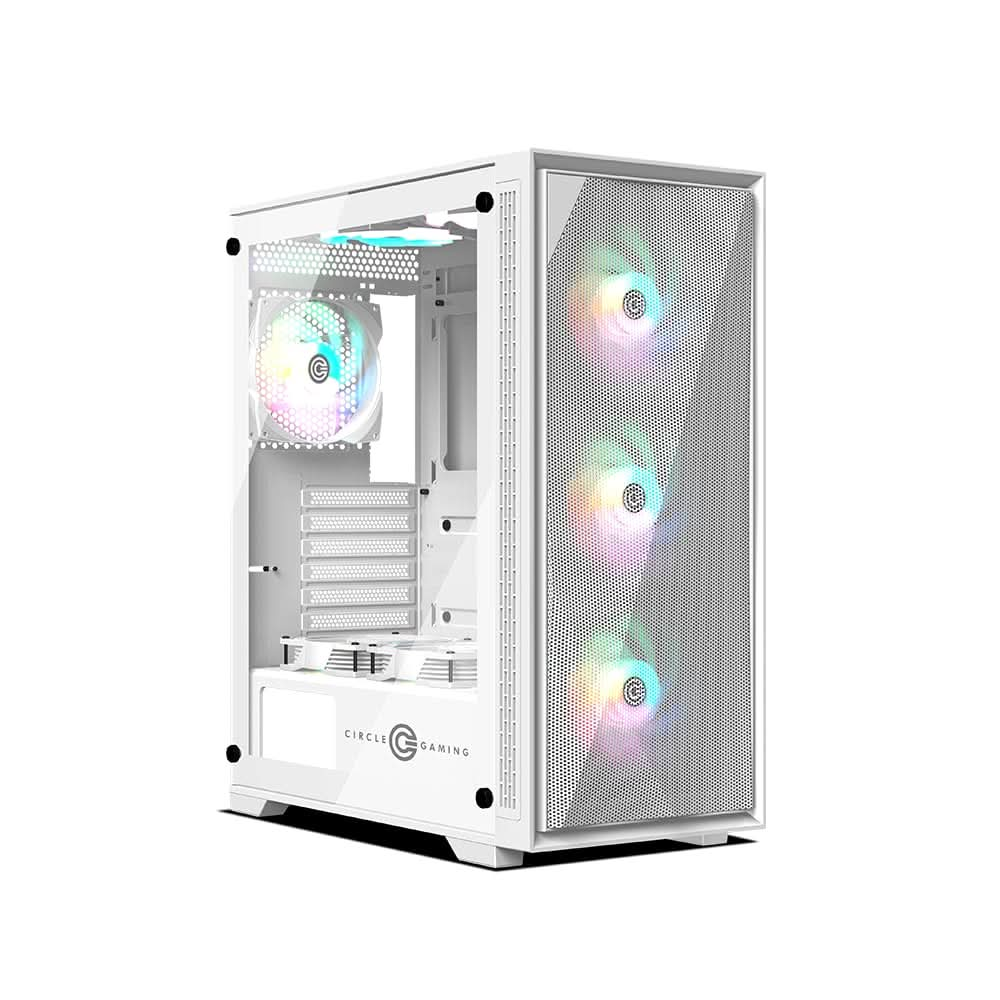 Circle Furious 240 Mesh ARGB (ATX) Mid Tower Gaming Cabinet (White)