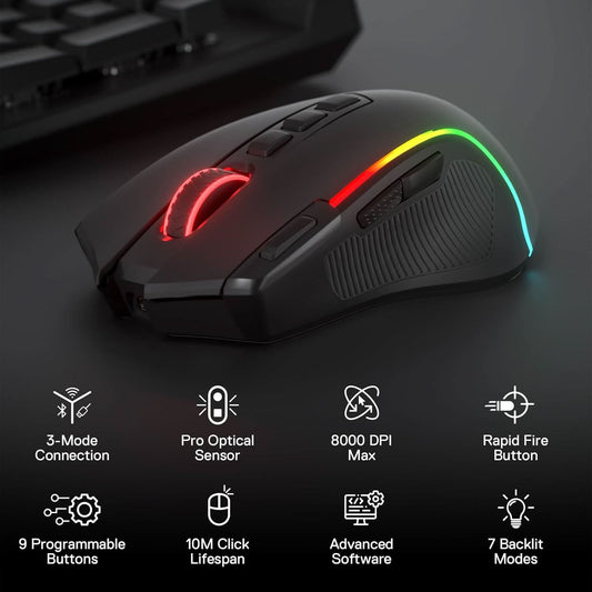Redragon M612 PRO RGB Gaming Mouse - Black