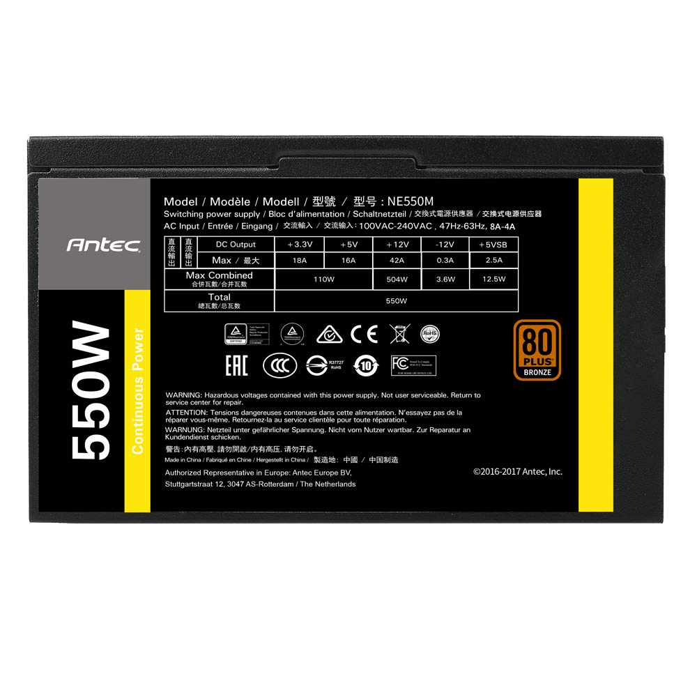 ANTEC NEOECO 550W NE550M 80 PLUS BRONZE SEMI MODULAR SMPS