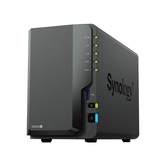 Synology NAS DS224+ 2-Bay, 8TB Bundle with 2X 4TB Seagate IronWolf Diskstation