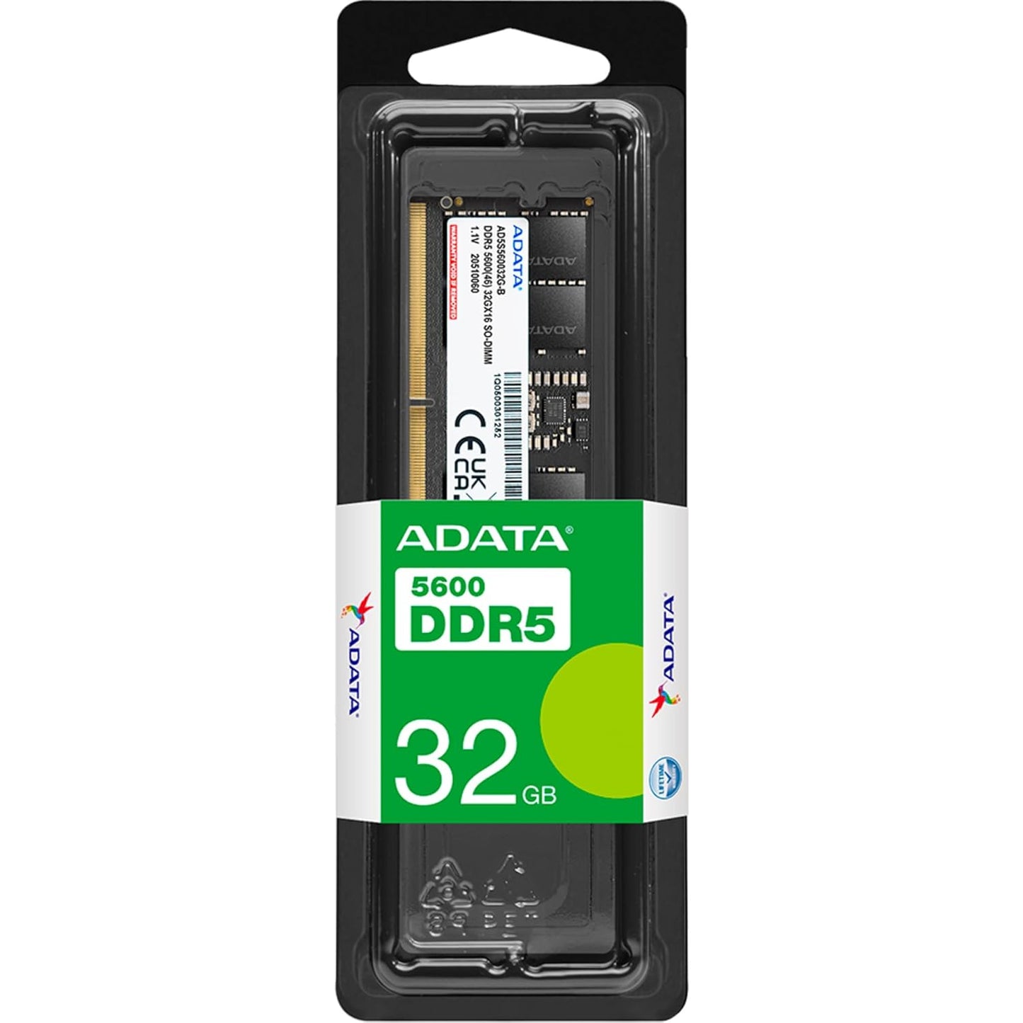 ADATA 32GB (1X32GB) 5600MHZ CL46 SO-DIMM LAPTOP RAM (AD5S560032G-S)