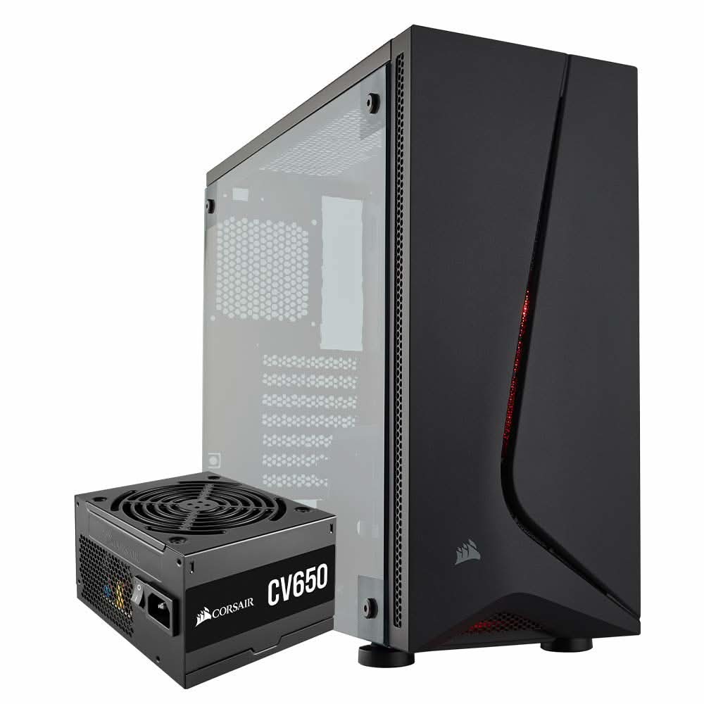 CORSAIR SPEC-05 MID-TOWER ATX CABINET + CV650 80 PLUS BRONZE SMPS COMB ...