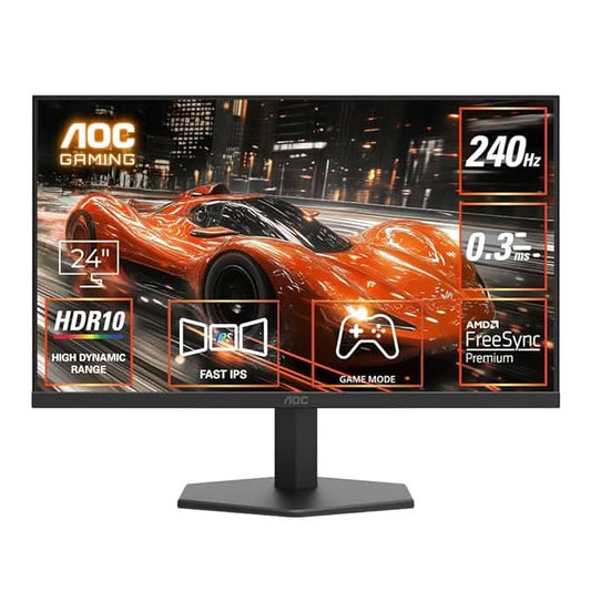 AOC 27G11ZE2 27 FHD FAST IPS GAMING MONITOR – BLACK/RED |1920×1080| 240HZ REFRESH | 0.3MS RESPONSE |