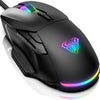AULA GAMING MOUSE, 12800 DPI RGB WIRED GAMING MOUSE GAMER FOR LAPTOP PC MAC,AULA F815