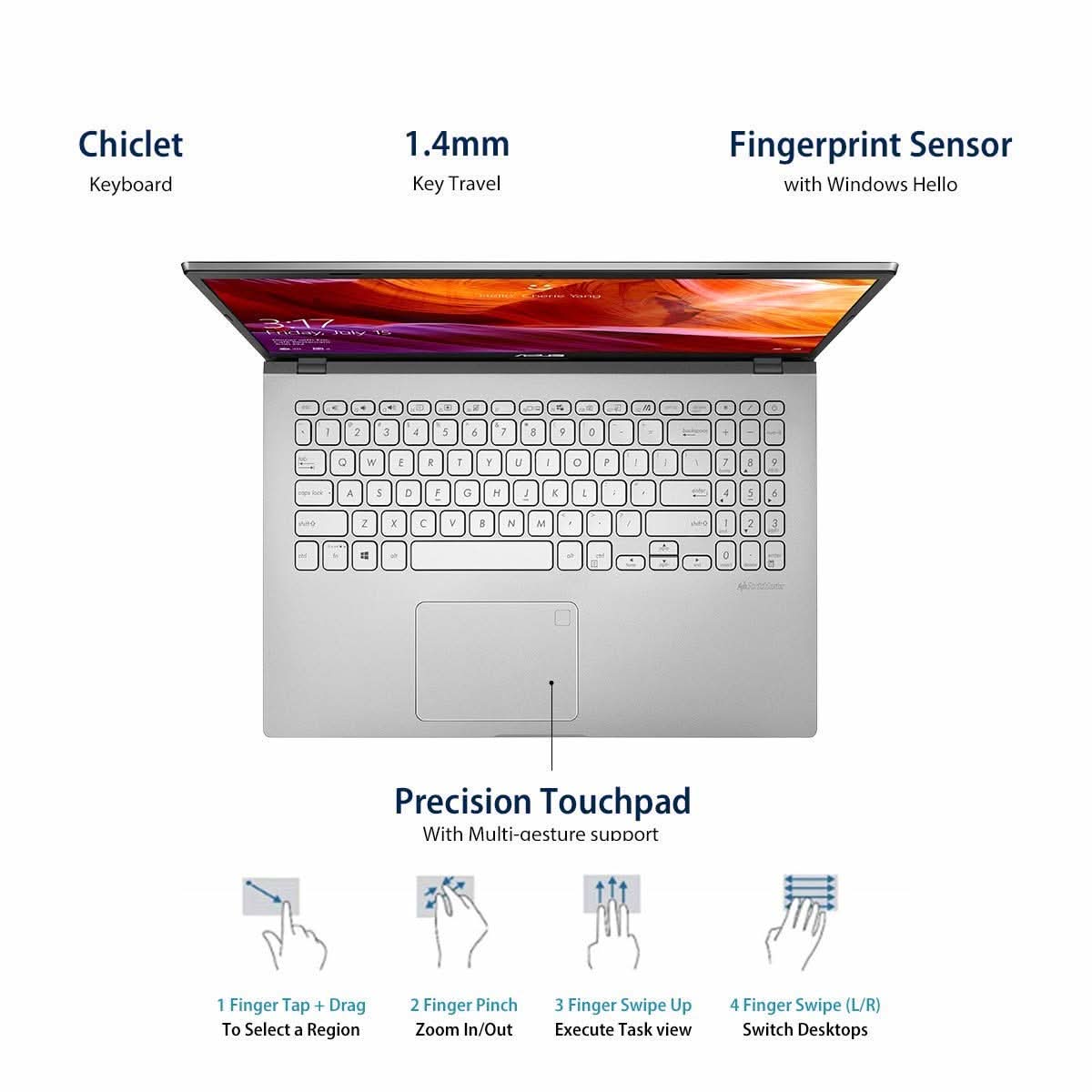 ASUS VivoBook 14 (2021) AMD Ryzen 3 3250U - 15.6-inch FHD IPS Thin and Light Laptop (8GB/256GB NVMe SSD/Integrated Graphics/Windows 10/MS Office 2019/1 Yr. McAfee/Silver/1.9 kg), M515DA-BQ322TS