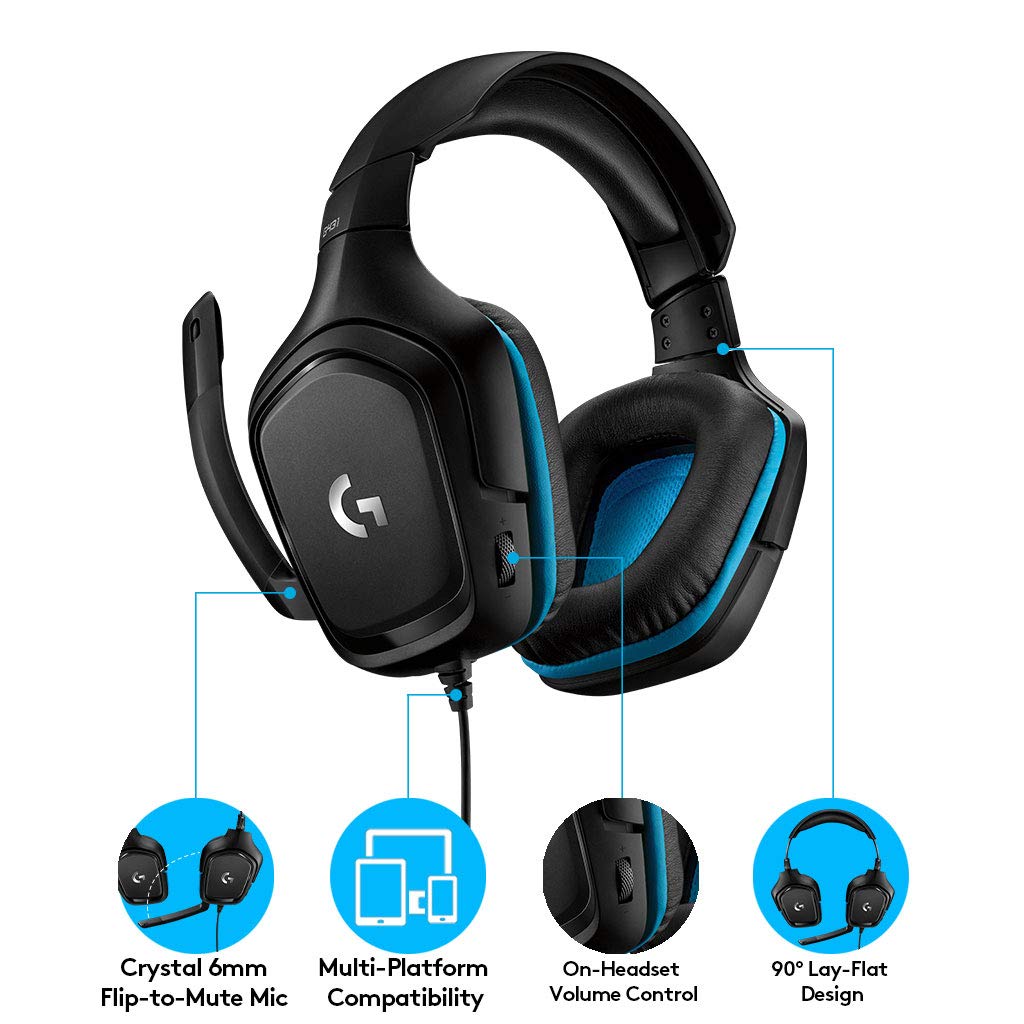 LOGITECH G431 GAMING HEADPHONE BLACK