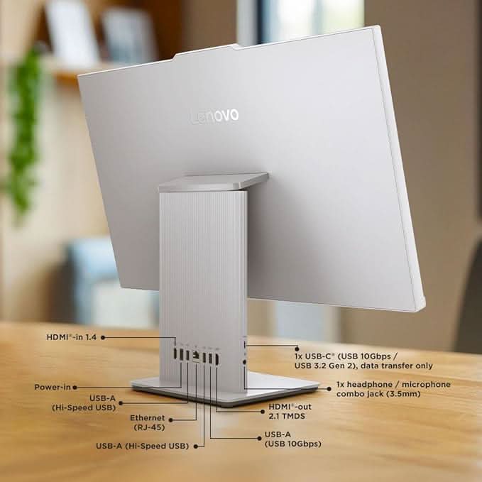 Lenovo Ideacentre AIO AMD Ryzen 7 7735HS 23.8" FHD IPS All-In-One Desktop(16GB RAM/512GB SSD/Win11/Microsoft 365 Basic + Office Home 2024/3Wx2 Speakers/5MP Camera/Wireless Keyboard & Mouse),F0HR008YIN