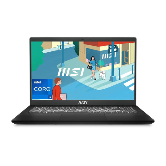 MSI MODERN 15 B13M-288IN 9S7-15H112-288 [CI7-1355U 12TH GEN/16GB/512GB SSD/WIN11 HOME/15.6 INCH/INTEGRATED GRAPHICS /1 YEAR(S)/BLACK]