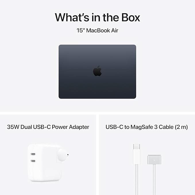 Apple 15-inch MacBook Air M5 chip with 10 core CPU and 10 core GPU, 24GB, 1TB SSD - Midnight