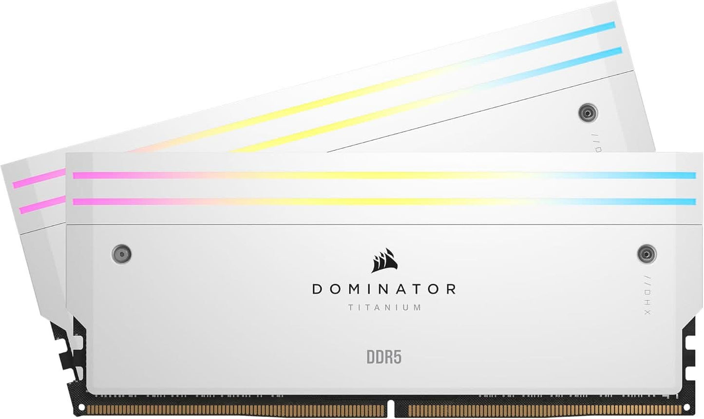 Corsair Memory CMP96GX5M2B6600C32W - DOMINATOR TITANIUM RGB 96GB (2x48GB) DDR5 CL32 Intel XMP Memory Kit White