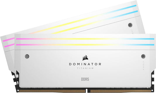 CORSAIR MEMORY CMP96GX5M2B6600C32W - DOMINATOR TITANIUM RGB 96GB (2X48GB) DDR5 CL32 INTEL XMP MEMORY KIT WHITE