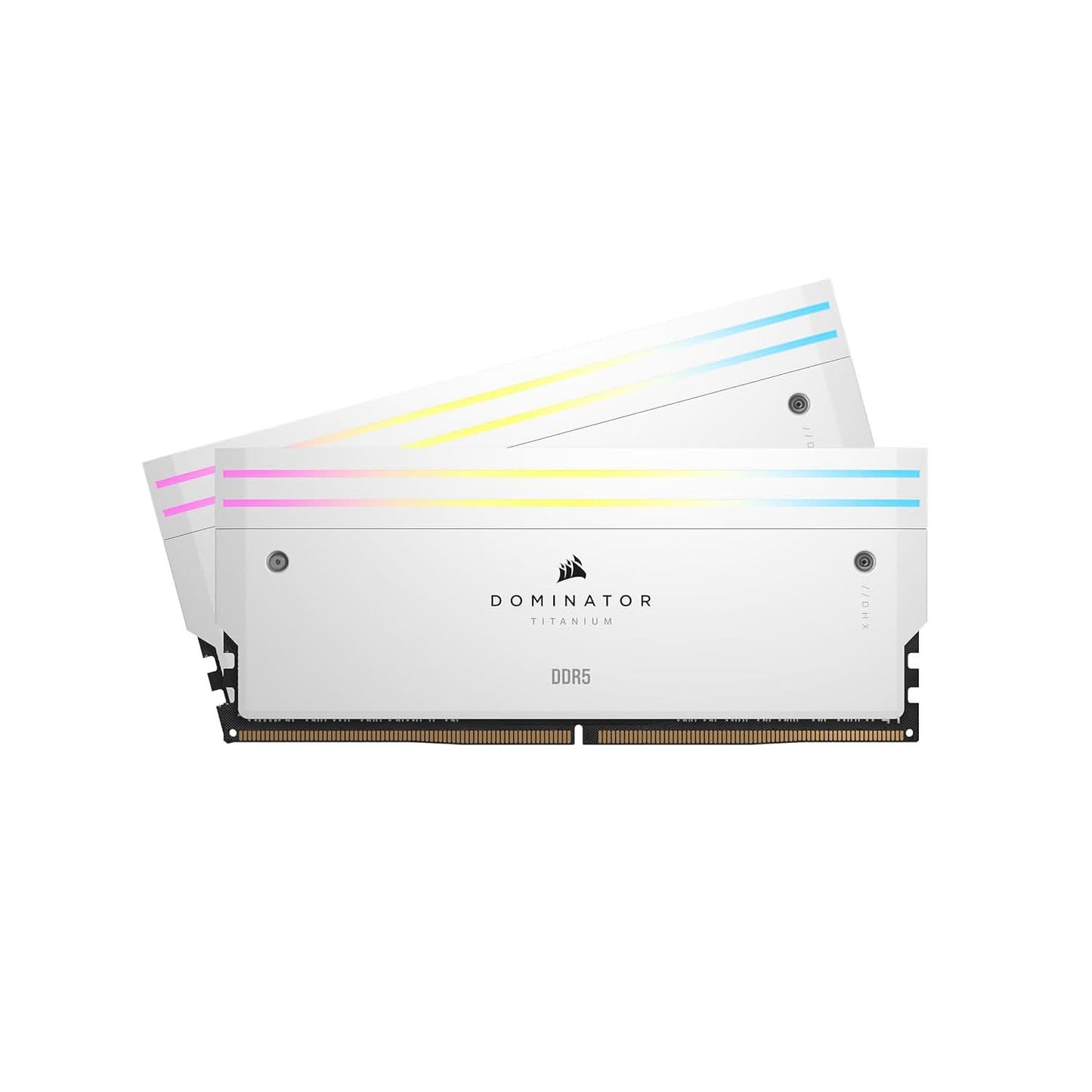 Corsair Memory CMP32GX5M2X7200C34W DOMINATOR TITANIUM RGB 32GB (2x16GB) DDR5 DRAM 7200MT/s CL34 Intel XMP Memory Kit White