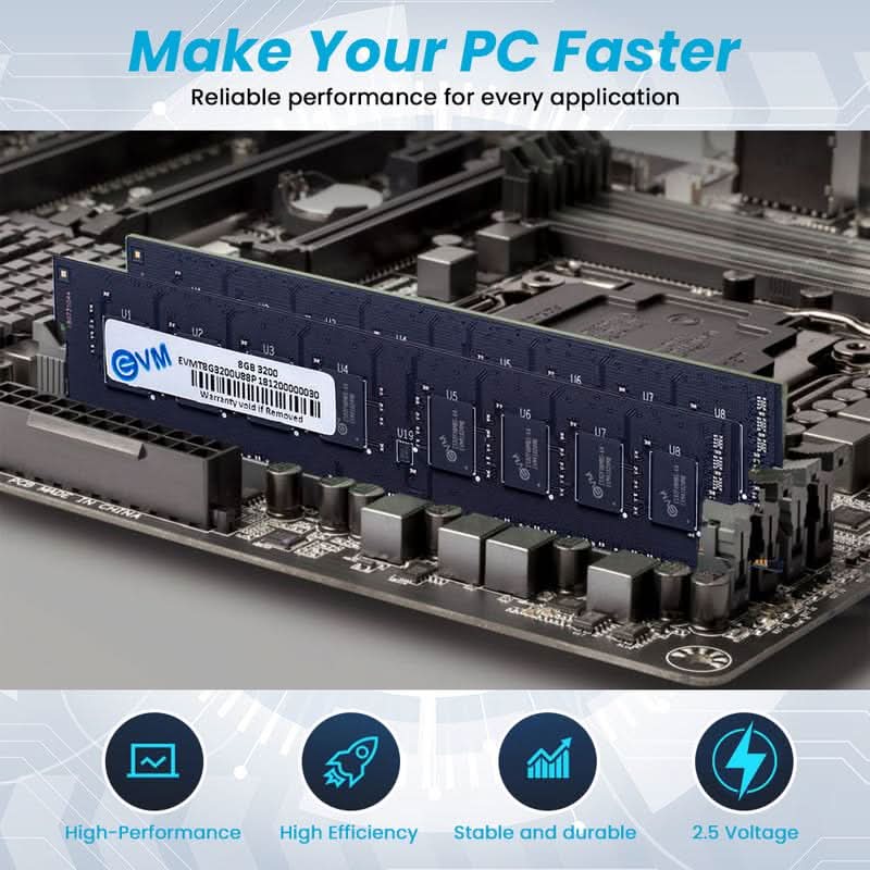 EVM 8GB DDR4 Desktop RAM 3200MHz - (EVMT8G3200U88P)