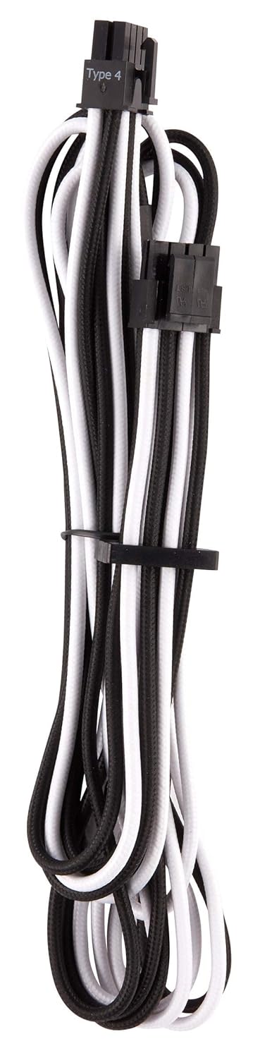 CORSAIR PREMIUM INDIVIDUALLY SLEEVED DC CABLE STARTER KIT TYPE 4 (GENERATION 4) WHITE/BLACK