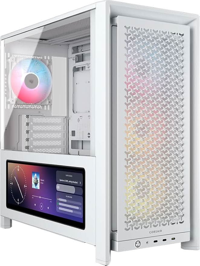 Corsair Chassis Frame 4000D LCD RS ARGB Premium Mid-Tower PC Case without PSU White - CC-9011327-WW