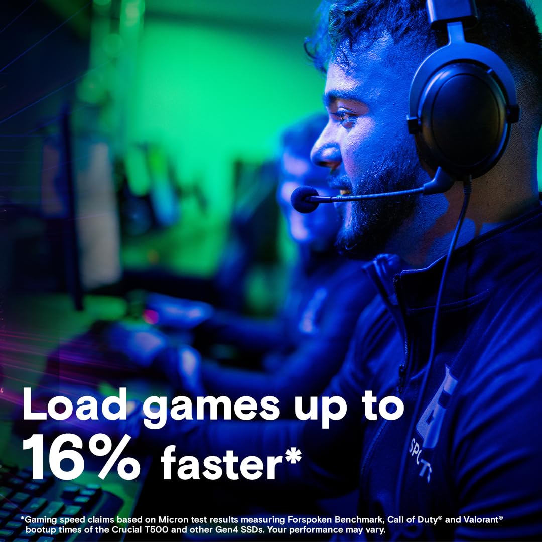 CRUCIAL T500 500GB PCIE GEN4 NVME M.2 SSD CT500T500SSD8