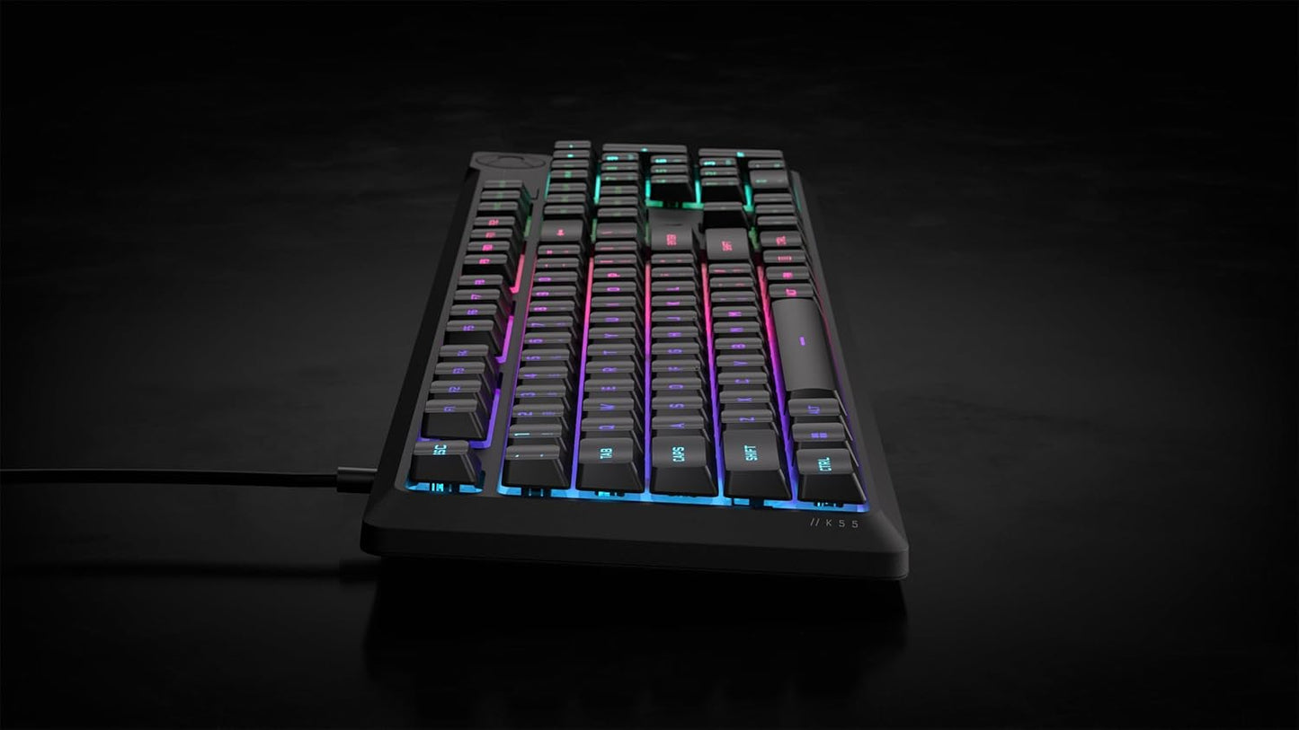 CORSAIR K55 CORE RGB GAMING KEYBOARD BACKLIT ZONED RGB LED RUBBERDOME CH-9226C65-NA