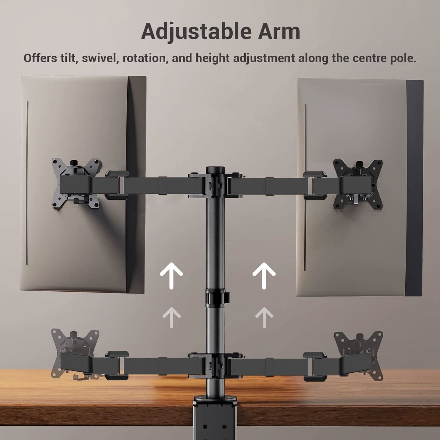 ANT ESPORTS POLE HELD ARTICULATION DUAL MONITOR ARM - 17INCH - 30INCH MONITOR