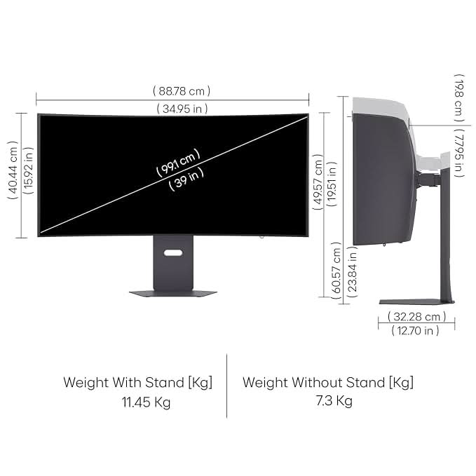 LG 39GX900A 39 Inch Ultragear OLED Curved Gaming Monitor Black