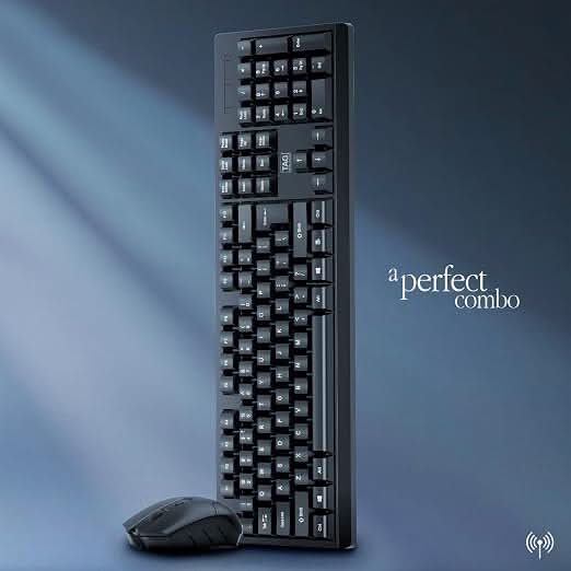 TAG KBWM1200 Black Wireless Keyboard and Mouse Combo