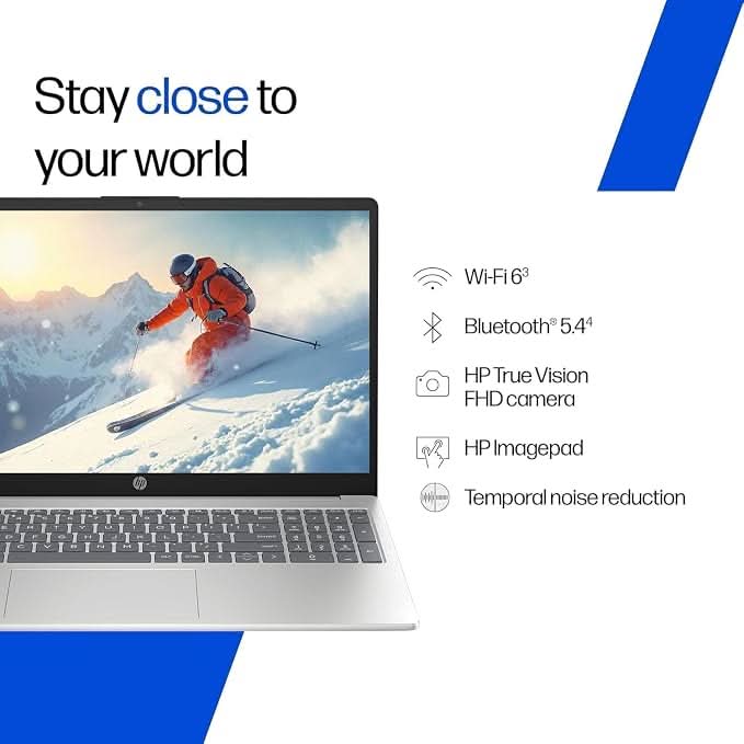 HP 15-fd0901TU Laptop, Intel Core 5 120U, 24GB RAM, 512GB SSD, 15.6 Inch FHD, Windows 11 Home, MS Office 2024, Silver