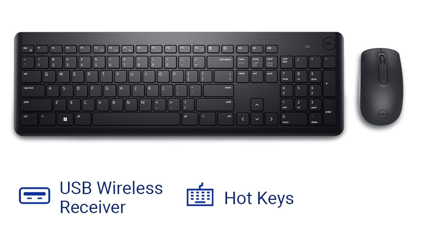 DELL KM3322W WIRELESS USB KEYBOARD AND MOUSE COMBO - BLACK