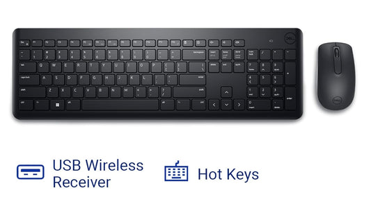 DELL KM3322W WIRELESS USB KEYBOARD AND MOUSE COMBO - BLACK