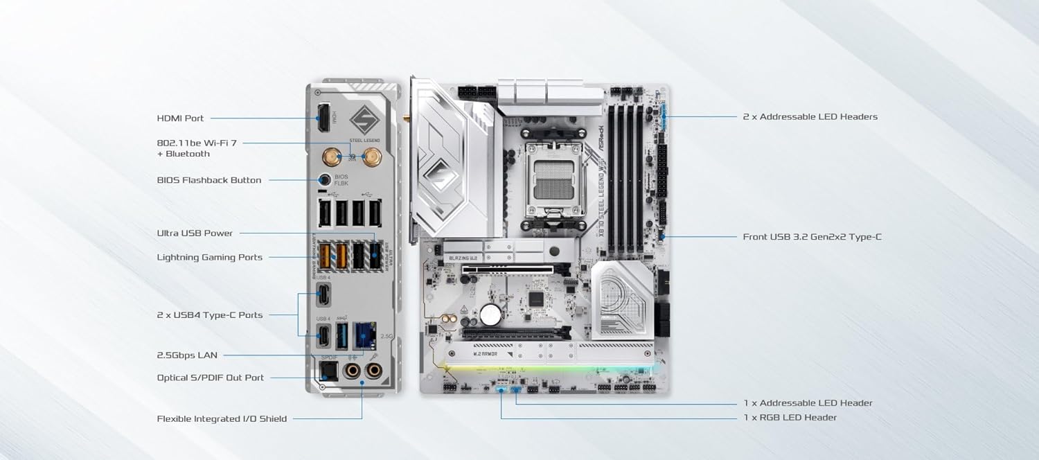 ASROCK X870 STEEL LEGEND WIFI MOTHERBOARD– Vishal Peripherals
