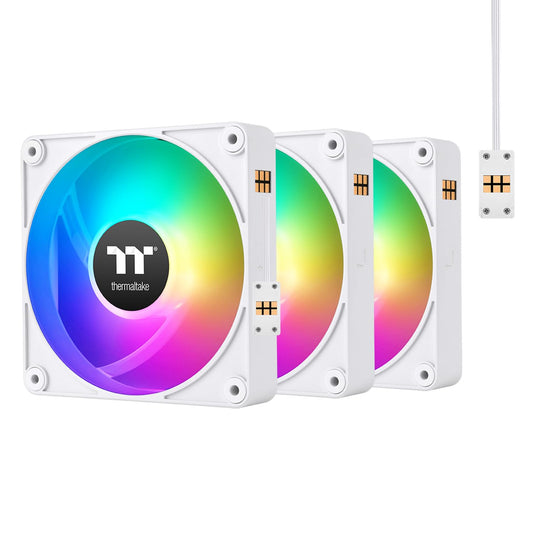 Thermaltake CT120 EX ARGB Reverse PC Cooling Fan White (3-Fan Pack), CL-F194-PL12SW-A