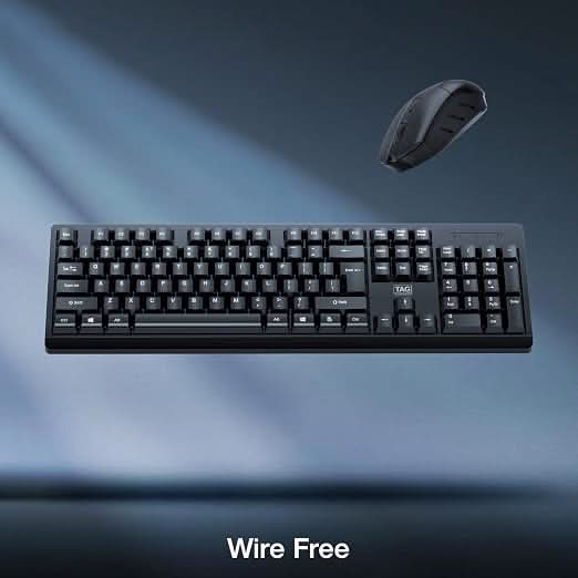 TAG KBWM1200 Black Wireless Keyboard and Mouse Combo