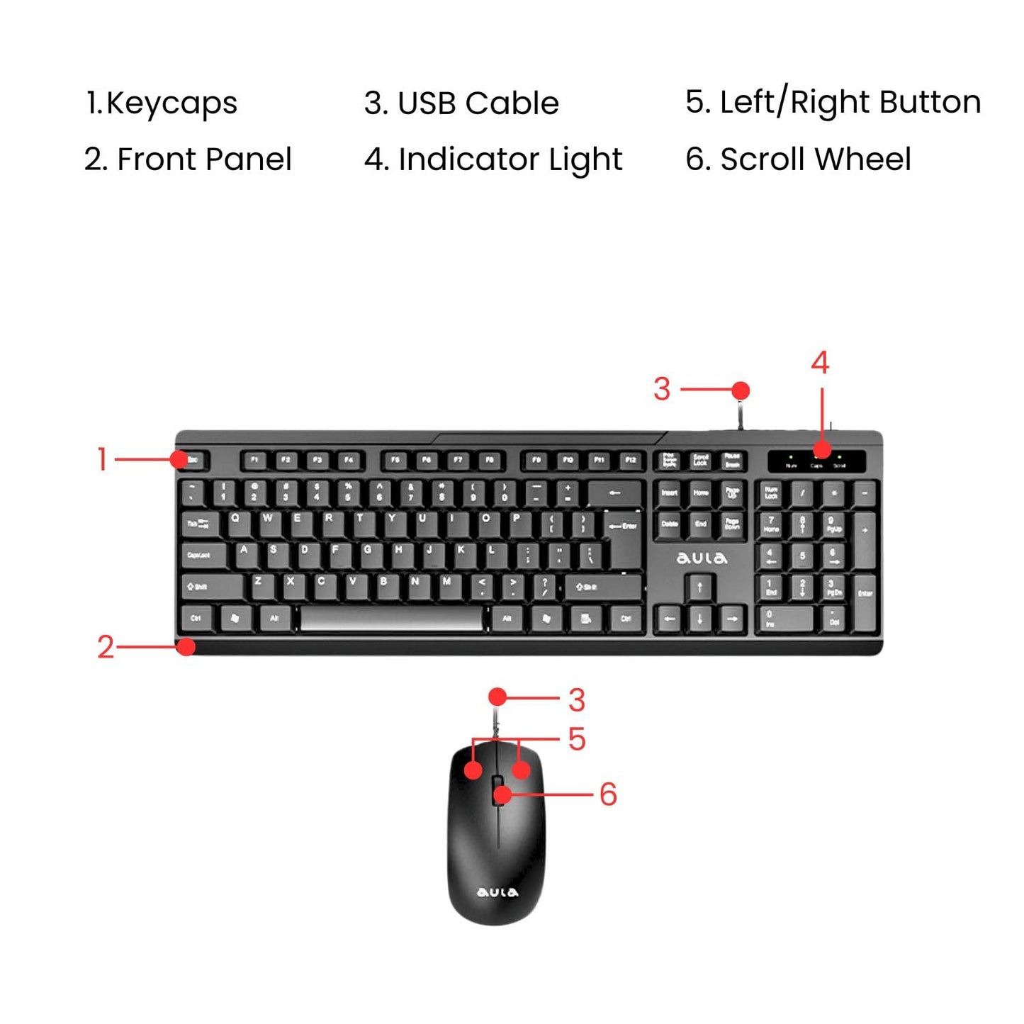 AC101 WIRED KEYBOARD AND MOUSE COMBO | BLACK