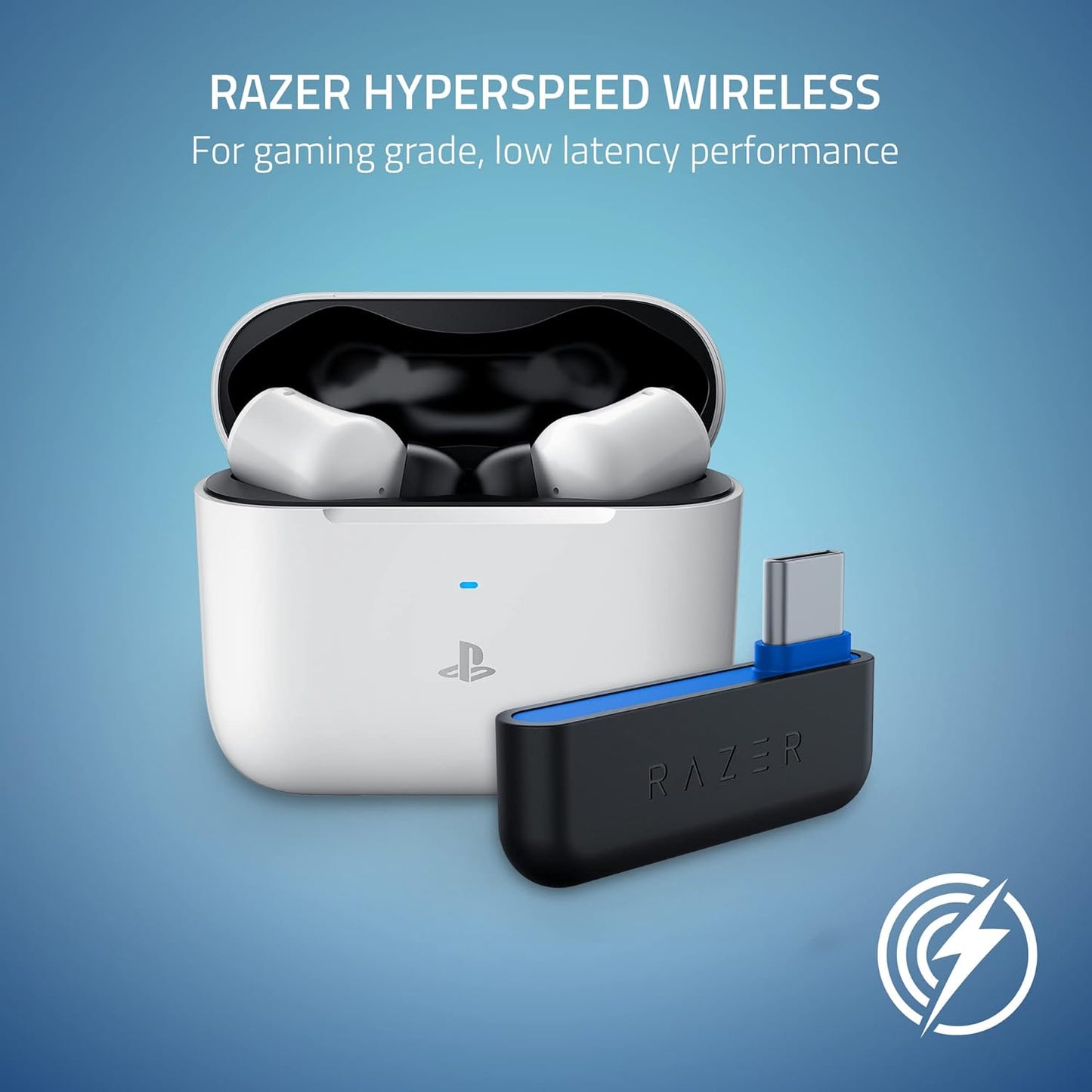 RAZER HAMMERHEAD HYPERSPEED (PLAYSTATION LICENSED) - WIRELESS MULTI-PLATFORM GAMING EARBUDS